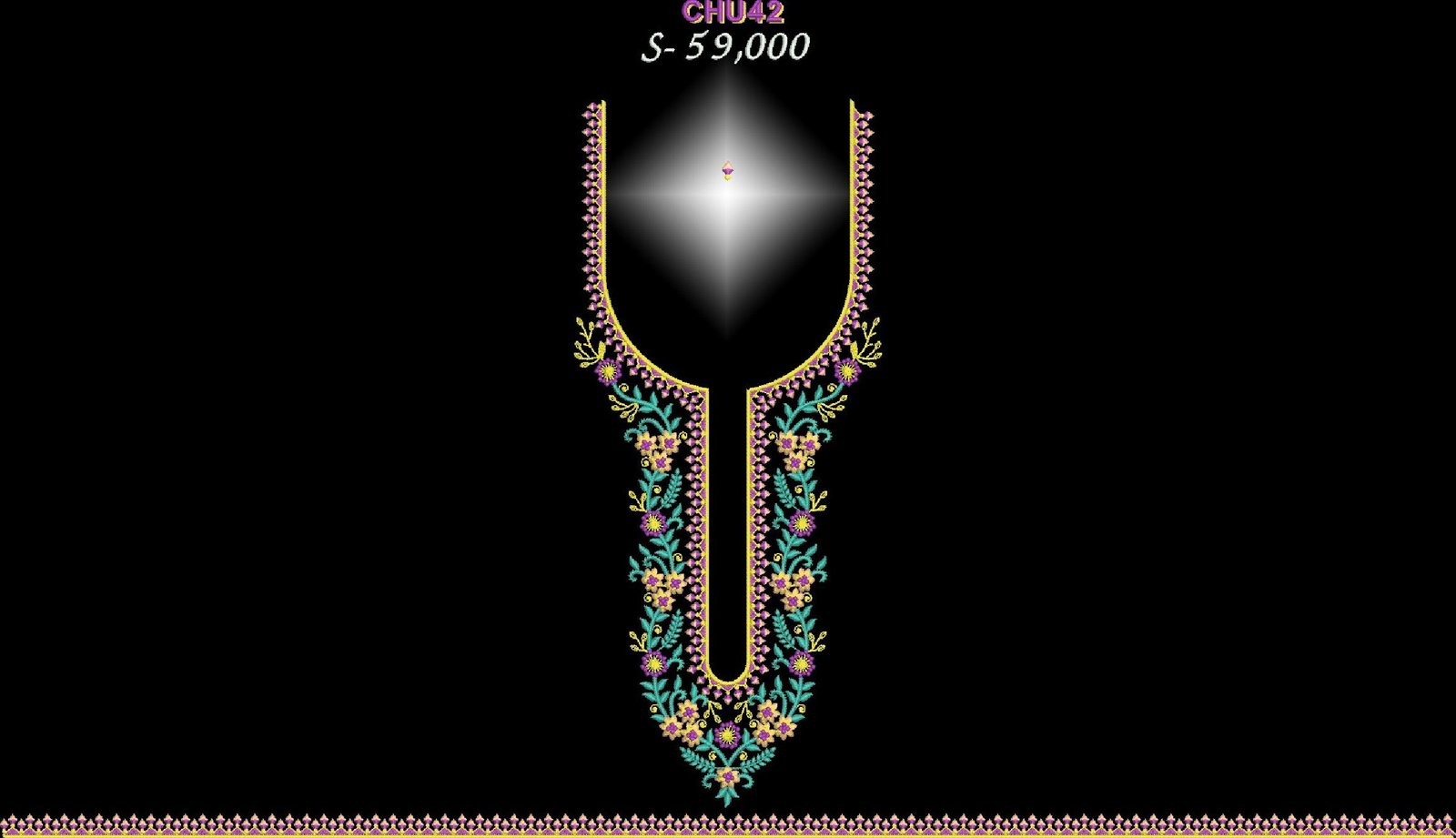 U Neck Embroidery Chudi 129